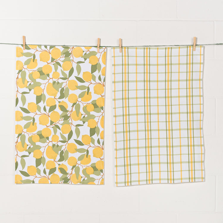 Lemons Coordinated Dishtowels Set of 2