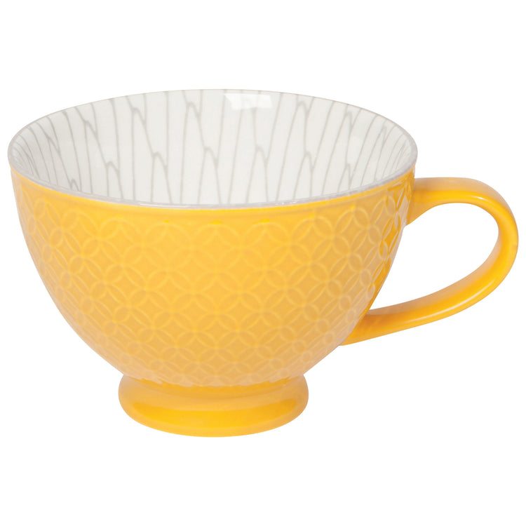 Yellow Stamped Latte Mug