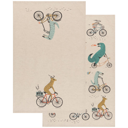 Wild Riders Printed Dishtowel Set of 2