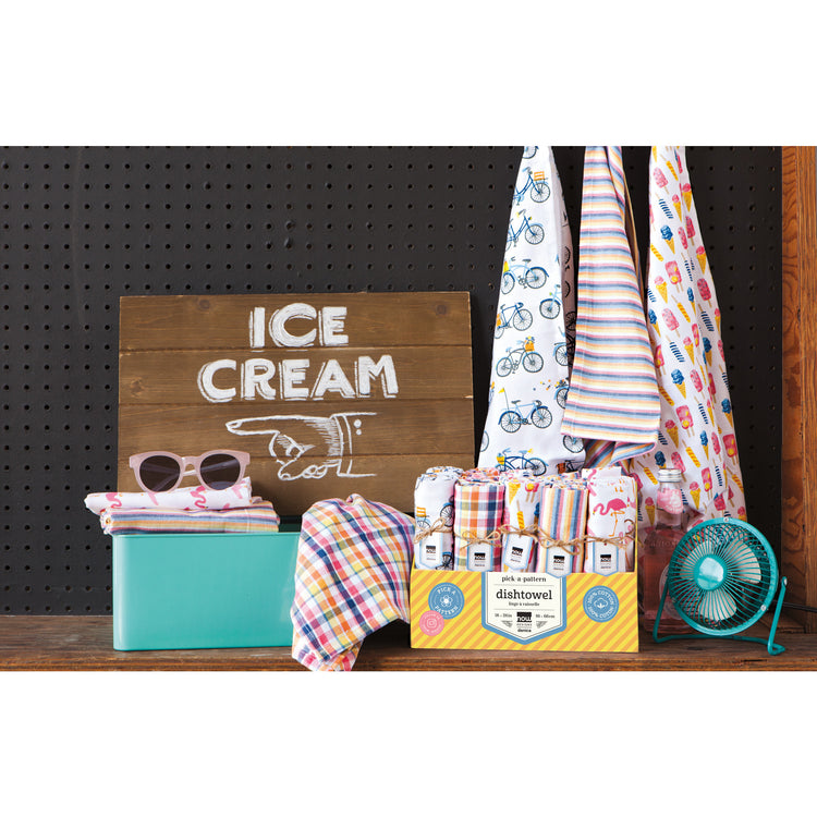 Fun In The Sun Dishtowels Set of 20 with Counter Display Unit