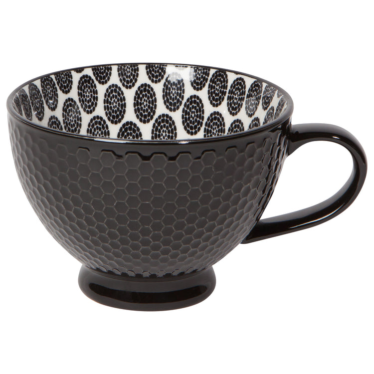 Black Stamped Latte Mug 14 oz