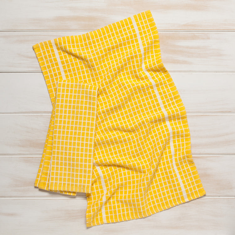 Terry Dishtowels Lemon Yellow Set of 2