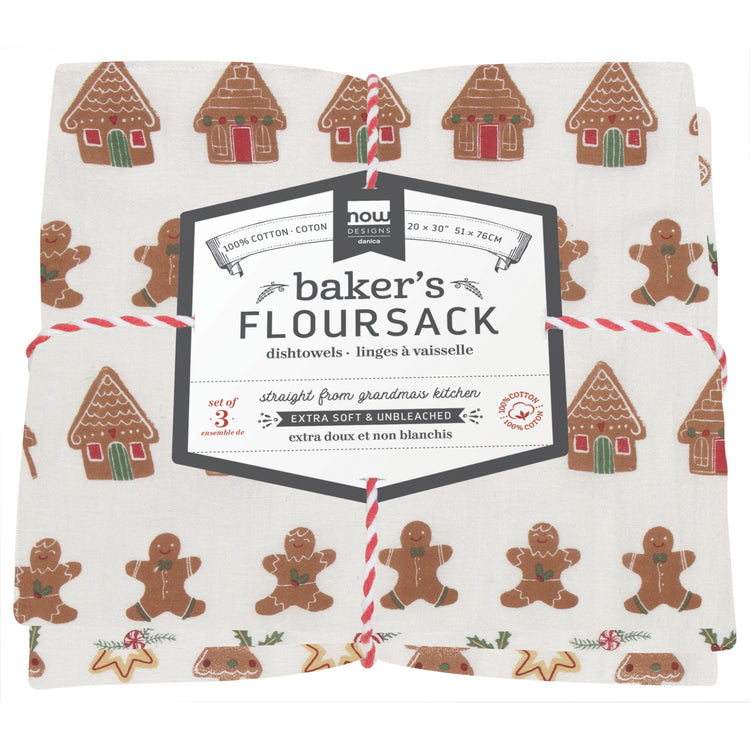 Christmas Cookies Bakers Floursack Dishtowels Set of 3
