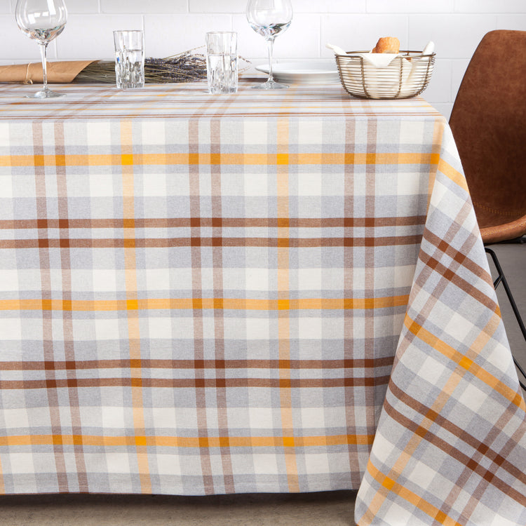 Second Spin Plaid Maize Tablecloth 90 x 60 inches