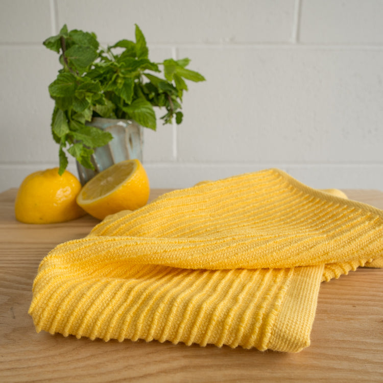 Ripple Lemon Yellow Dishcloths Set of 2