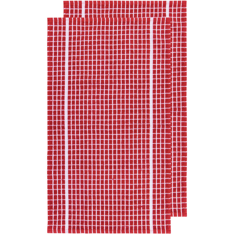 Terry Dishtowels Red Set of 2