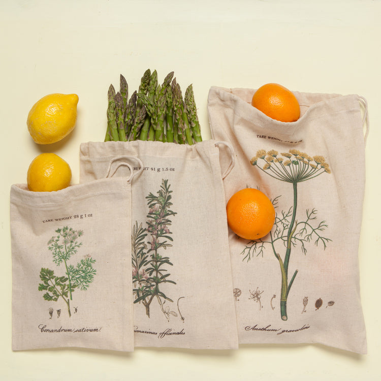Garden Herbs Produce Bags Set of 3
